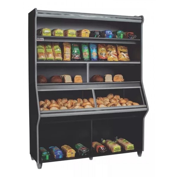 Vitrine Paes 1,40m Preta Passa Pao Fenix VF 006 V Frilux