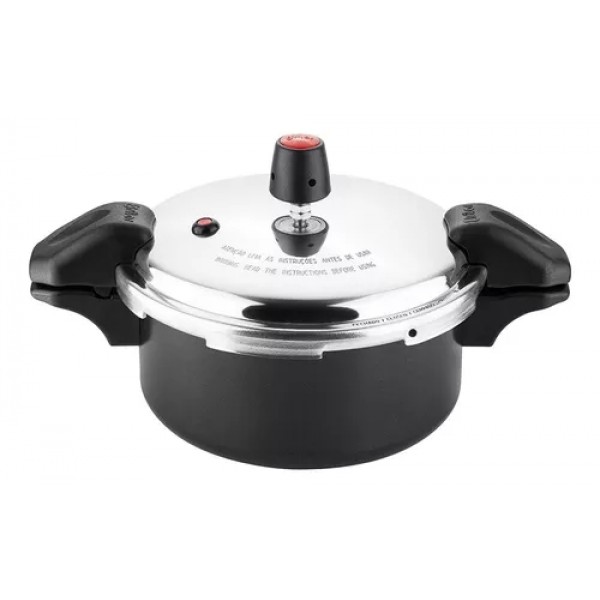 Panela De Pressão Eirilar 3 Litros Antiaderente Black Alça