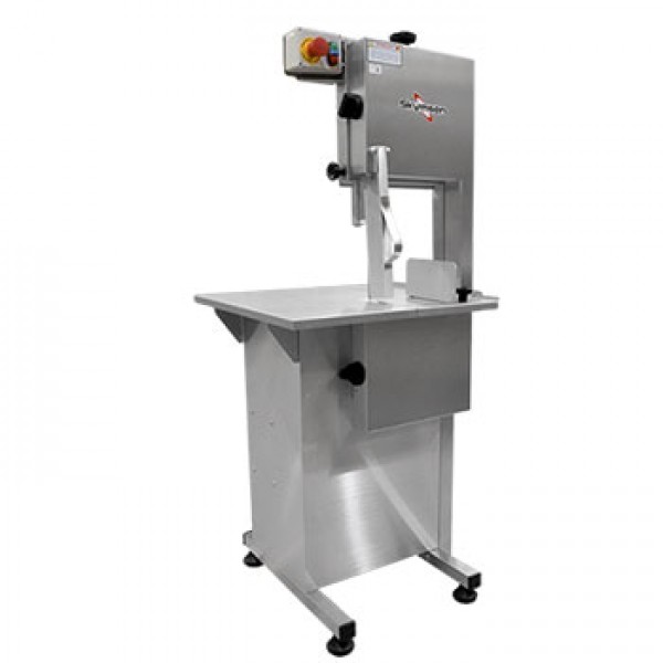 SERRA-FITA PARA OSSOS INOX COM EMPURRADOR MESA MÓVEL,REGULADOR DE CORTE,LÂMINA DE 2.18mm. "127V-M
220V-M"- SL-218-INOX