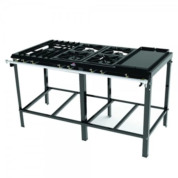 Fogão Industrial a Gás Baixa Pressão PMS-510 FCH Progás 5 Bocas com Chapa
