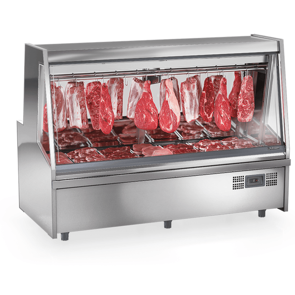BALCÃO FRIGORÍFICO AÇOUGUE TURINO STANDARD - 2000mm-TENDAL DUPLO C/ BANDEJAS- GATS-200 AI
