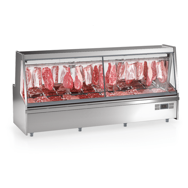 BALCÃO FRIGORÍFICO AÇOUGUE TURINO STANDARD - 3000mm-TENDAL DUPLO C/ BANDEJAS- GATS-300 AI