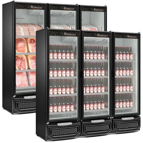 REFRIGERADOR VERTICAL CONVENIÊNCIA -  1950mm-  CARNES E BEBIDAS - TEMPERATURA  -6°C a +3°C- GCBC-1450 PR