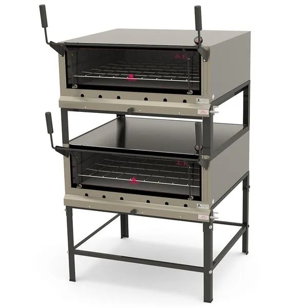 Forno Refratário Industrial Duplo a Gás Com Cavalete PRP-900DP G2 S/KG INOX - Aço Inox Escovado - Progás