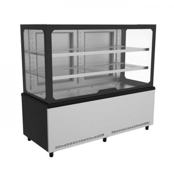 BALCAO VITRINE 2000 PRIME AQUECIDA LED FRIO VIDRO TEMPERADO FECH FRON PRETO - VENANCIO