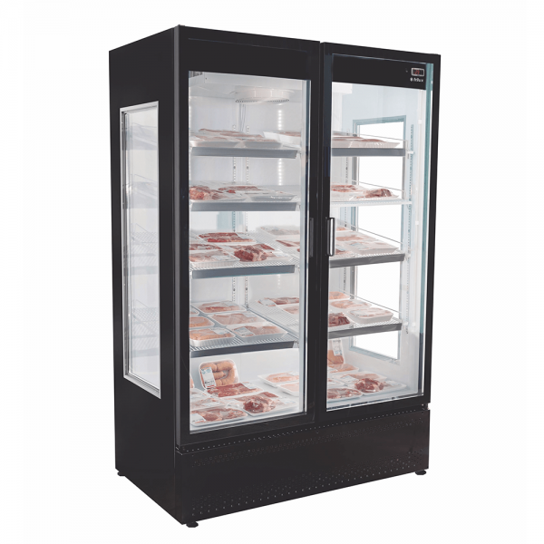 Refrigerador/ Expositor Vertical p/ Carnes Embaladas RF-006C Porta de Vidro - Preto 1200 L