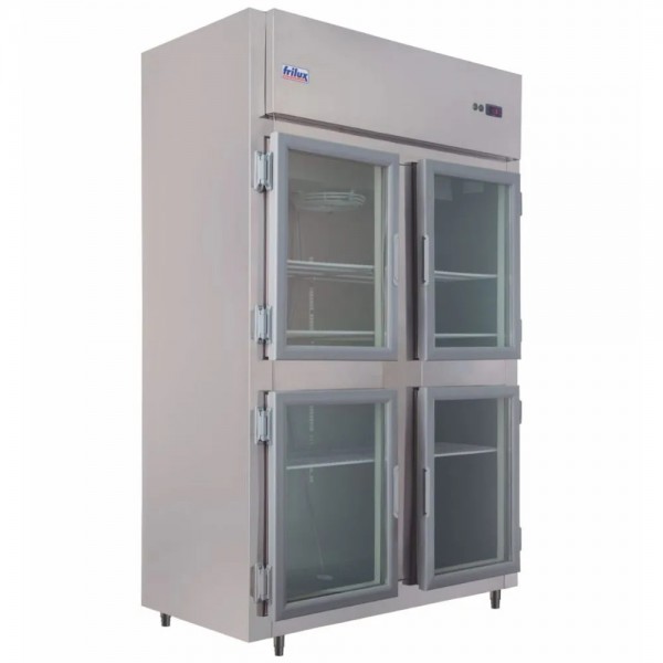 Mini Câmara Comercial 4 Portas de Vidro RF065 Frilux - Mini Câmara 900 Litros Inox