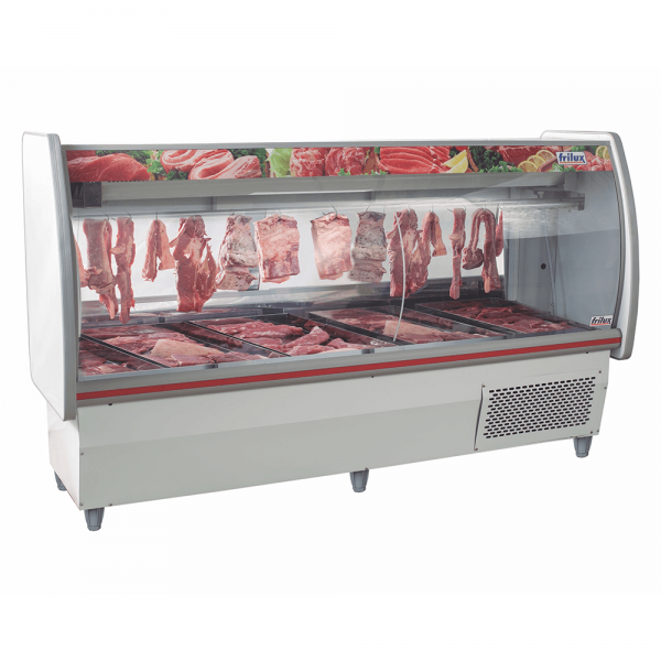 Balcão Expos. Carnes 2,0m Tendal Duplo Inox RF074C
