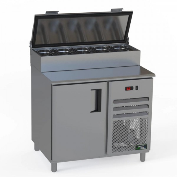 BALCAO SERVICO REFRIGERADO 1000 CONDIMENTADORA EXT INOX/INT ALUZ LISO S/ ESP COND SOBREPOSTA - VENANCIO