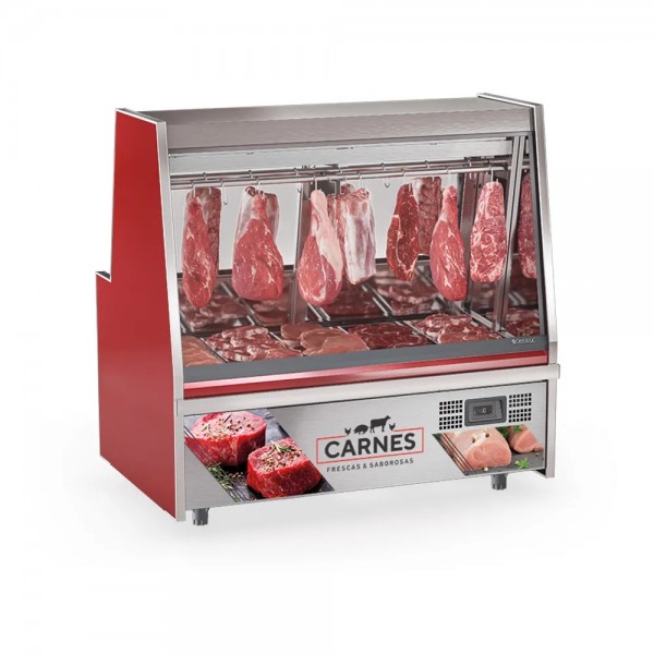 BALCÃO FRIGORÍFICO AÇOUGUE TURINO STANDARD - 1500mm-TENDAL DUPLO C/ BANDEJAS- GATS-150 D VM