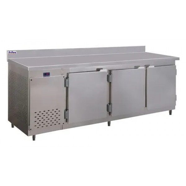 Balcão Serviço Inox Encosto Congel. Frilux 2,5m Rf042f