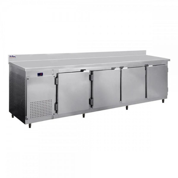 Balcão De Serviço 2,9M Ar Forçado Inox Com Encosto 4 Portas - Frilux - 220V