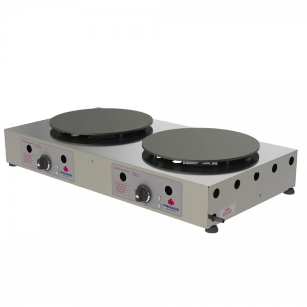 Chapa a Gás para Crepe Francês Inox 2 Chapas Redodas PRKF-202G/R