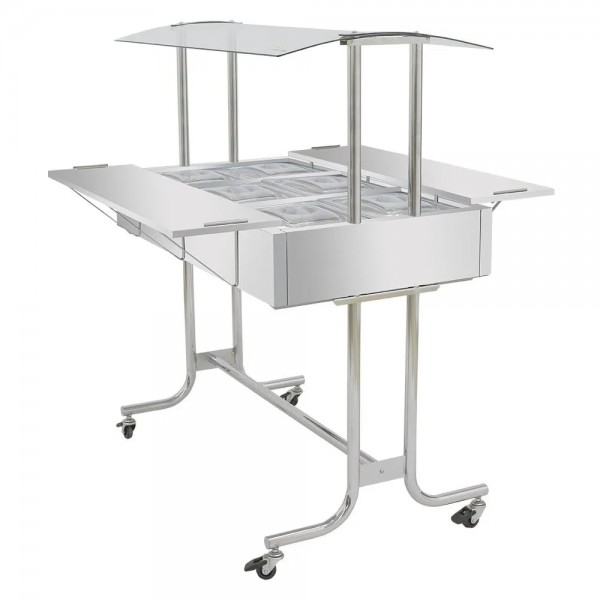 ESTUFA DE ALIMENTO MASTER P/ 6 CUBAS MOTOR 127V/220V PÉ ESCOLAR COM PLATIBANDA - SEM CUBAS E TAMPAS - VENANCIO
