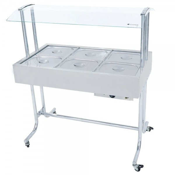 ESTUFA DE ALIMENTO MASTER P/ 6 CUBAS MOTOR 127V/220V PÉ ESCOLAR - SEM CUBAS E TAMPAS - VENANCIO
