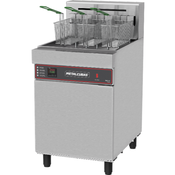 Fritador Elétrico água/óleo 45 litros - 3 cestos - 18.000W - Trifásico 220 V - FAO 3 C T 220- METALCUBAS