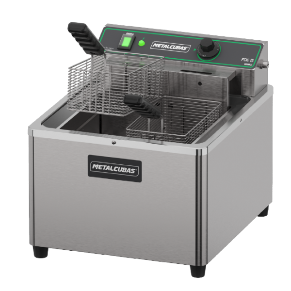 Fritador Elétrico de mesa somente óleo 15 litros - Reativado - FOE 15 M 8000W- METALCUBAS