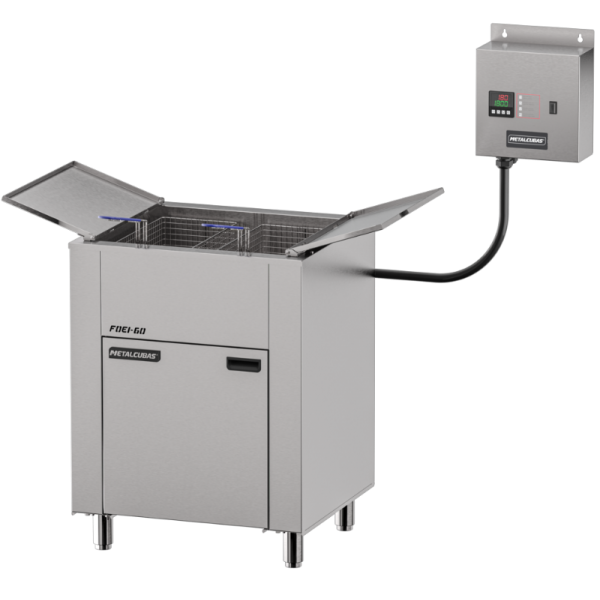 Fritador elétrico 60 litros de óleo - 3 cestos pequenos - TRIF 380V -FOEI 60 CP T 380V- METALCUBAS