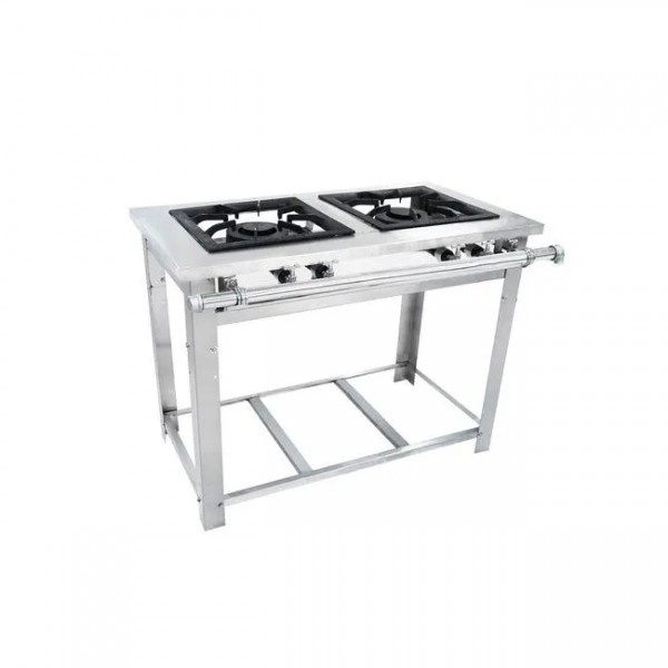 FOGÃO A GÁS MAXI INOX 2 QUEIMADORES DUPLOS ESP FORNO - VENANCIO