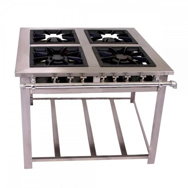 FOGÃO A GÁS MAXI INOX 4 QUEIMADORES DUPLOS CENTRAL ESP FORNO - vENANCIO
