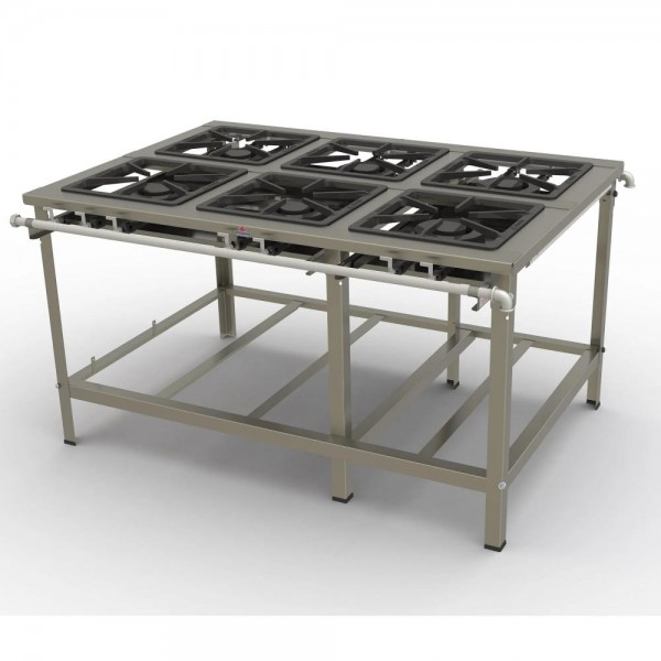 Fogão Progás Inox 6 Queimadores Duplos PMDINOX-600F