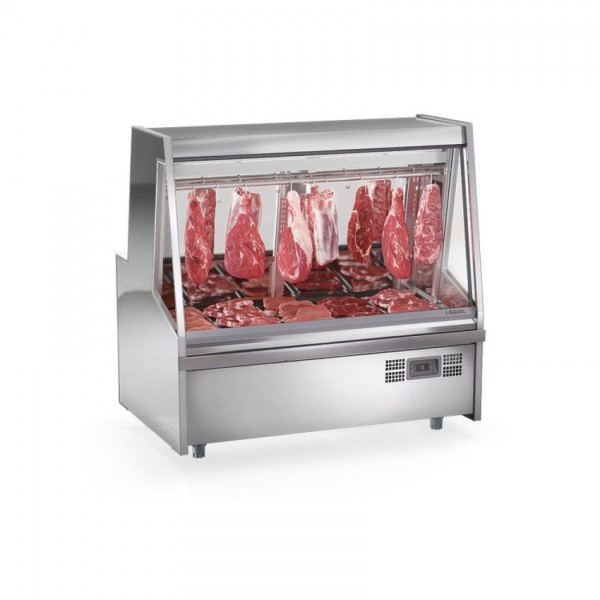 BALCÃO FRIGORÍFICO AÇOUGUE TURINO PREMIUM - 1500mm-TENDAL DUPLO C/ BANDEJAS - VIDROS AQUECIDOS- GATP-150 A AI