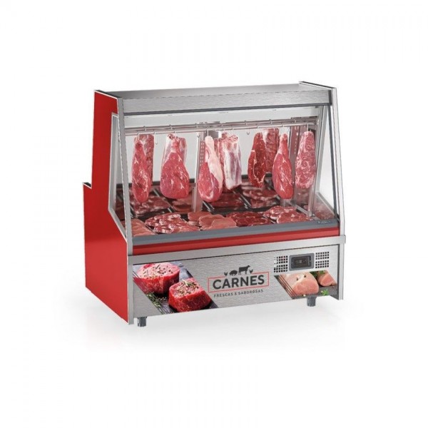 BALCÃO FRIGORÍFICO AÇOUGUE TURINO PREMIUM -1500mm -TENDAL DUPLO C/ BANDEJAS - VIDROS AQUECIDOS- GATP-150 AD VM