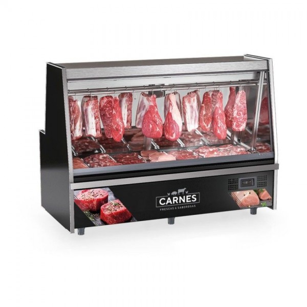 BALCÃO FRIGORÍFICO AÇOUGUE TURINO STANDARD - 2000mm-TENDAL DUPLO C/ BANDEJAS- GATS-200 PR