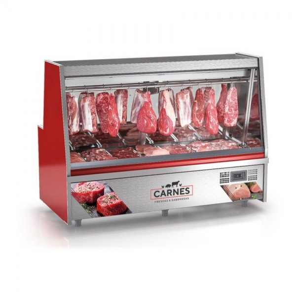 BALCÃO FRIGORÍFICO AÇOUGUE TURINO STANDARD - 2000mm-TENDAL DUPLO C/ BANDEJAS- GATS-200 VM