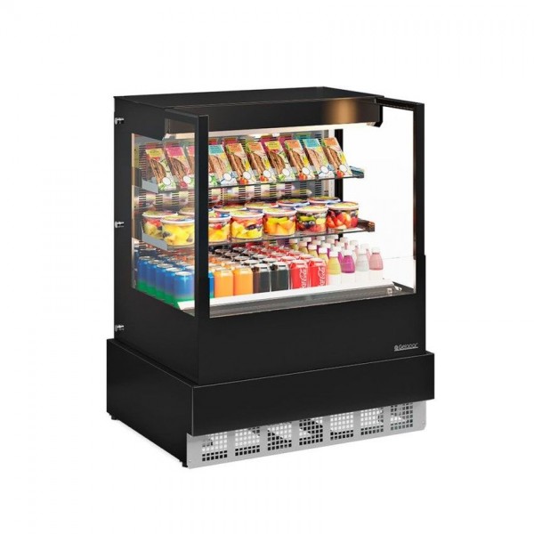 VITRINE REFRIGERADA ABERTA  - DUPLA FUNÇÃO -1000mm- VIDRO COM SERIGRAFIA-GGEA-100 PR