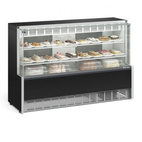 VITRINE REFRIGERADA CONFEITARIA  - DUPLA FUNÇÃO - 1730mm-ILUMINAÇÃO LED- GPEA-175 R PR