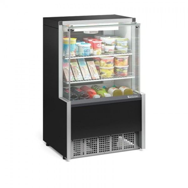 VITRINE REFRIGERADA AR FORÇADO 740mm- ILUMINAÇÃO LED - VIDROS AQUECIDOS GPFA-075 A PR
