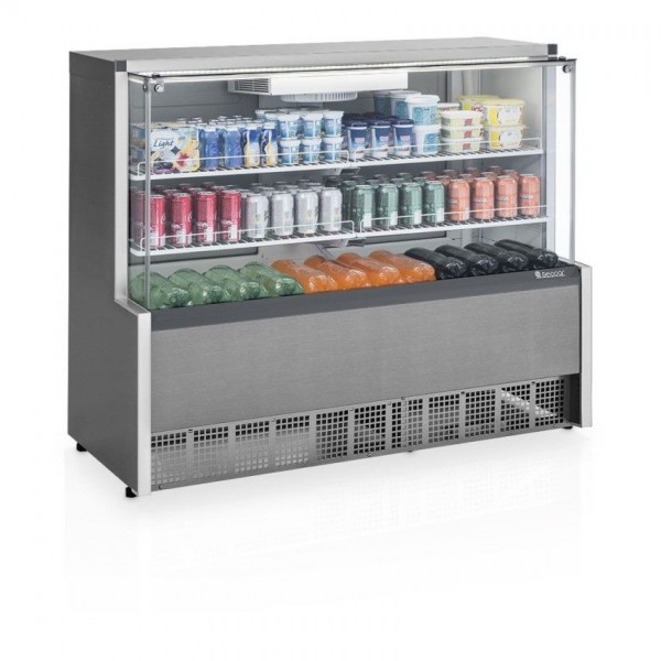 VITRINE REFRIGERADA AR FORÇADO - 1400mm- ILUMINAÇÃO LED  GPFA-140 R TI