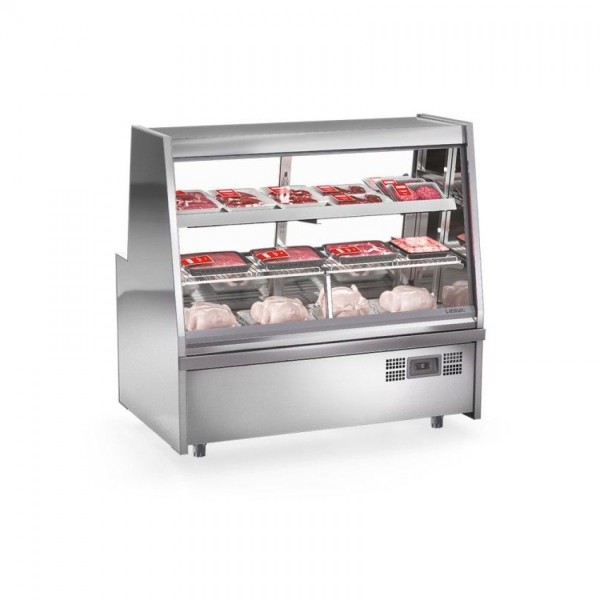 BALCÃO FRIGORÍFICO TURINO AVÍCOLA - 1 NÍVEL PLACA FRIA + 1 NÍVEL ARAMADA-1500mm- Sem Depósito Refrigerado-GRTA-150 AI