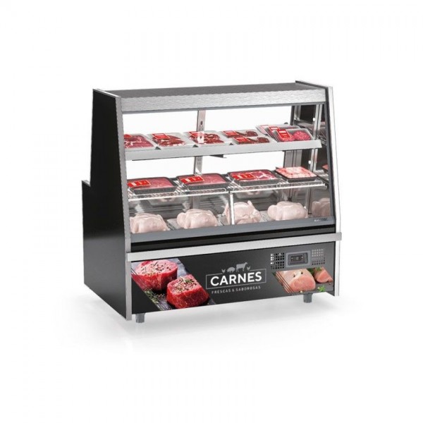 BALCÃO FRIGORÍFICO TURINO AVÍCOLA - 1 NÍVEL PLACA FRIA + 1 NÍVEL ARAMADA- 1500mm-Sem Depósito Refrigerado-GRTA-150 PR