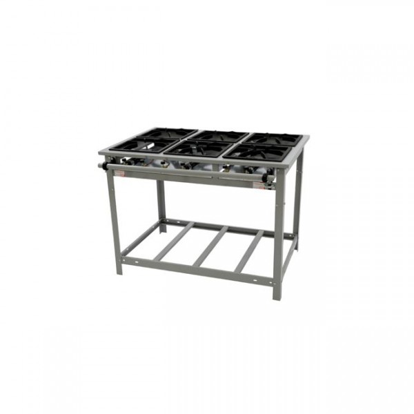 FOGÃO A GÁS VULCÃO ALTA PRESSÃO INOX 6 QUEIMADORES - VENANCIO