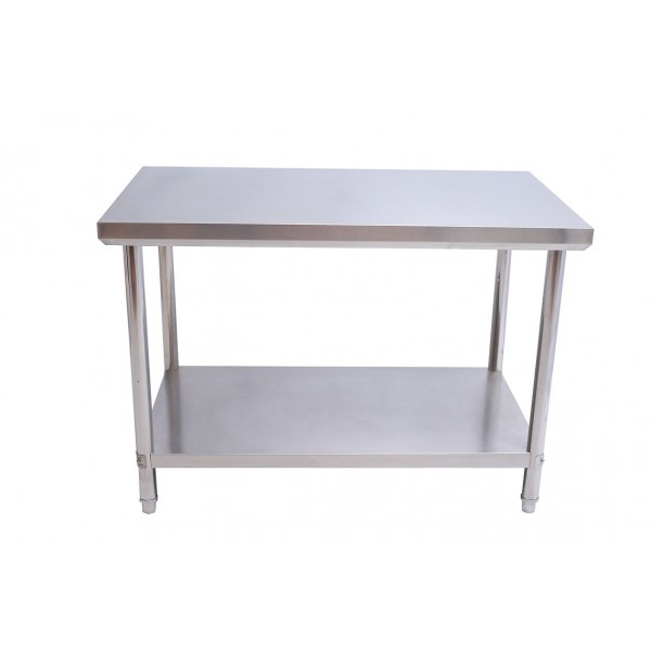 MESA INOX 1,20X0,70M COM SUBMESA LISA - URUMAX