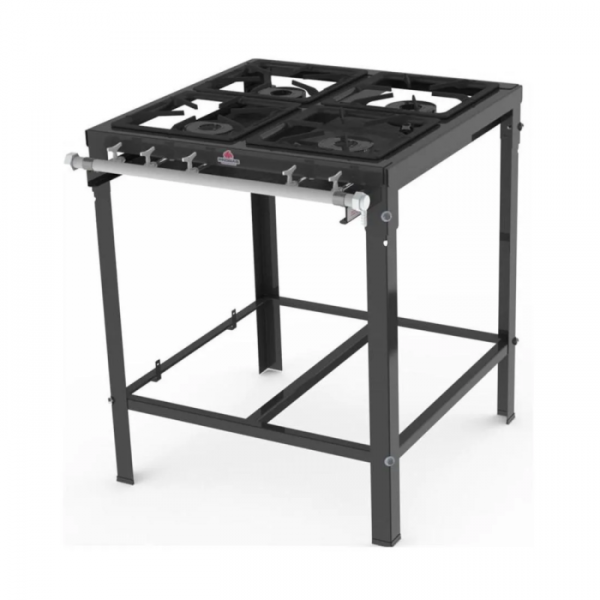 Fogão Industrial 4 Queimadores Simples de Encosto PMS-400F