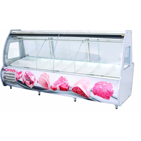 Expositor Açougue Classic sem depósitoCabeceira de Vidro 3 MTS- CHIMAFRIO