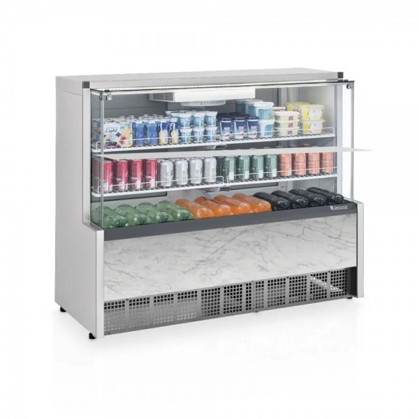 VITRINE REFRIGERADA AR FORÇADO 1400mm - ILUMINAÇÃO LED - VIDROS AQUECIDOS  GPFA-140 A BR