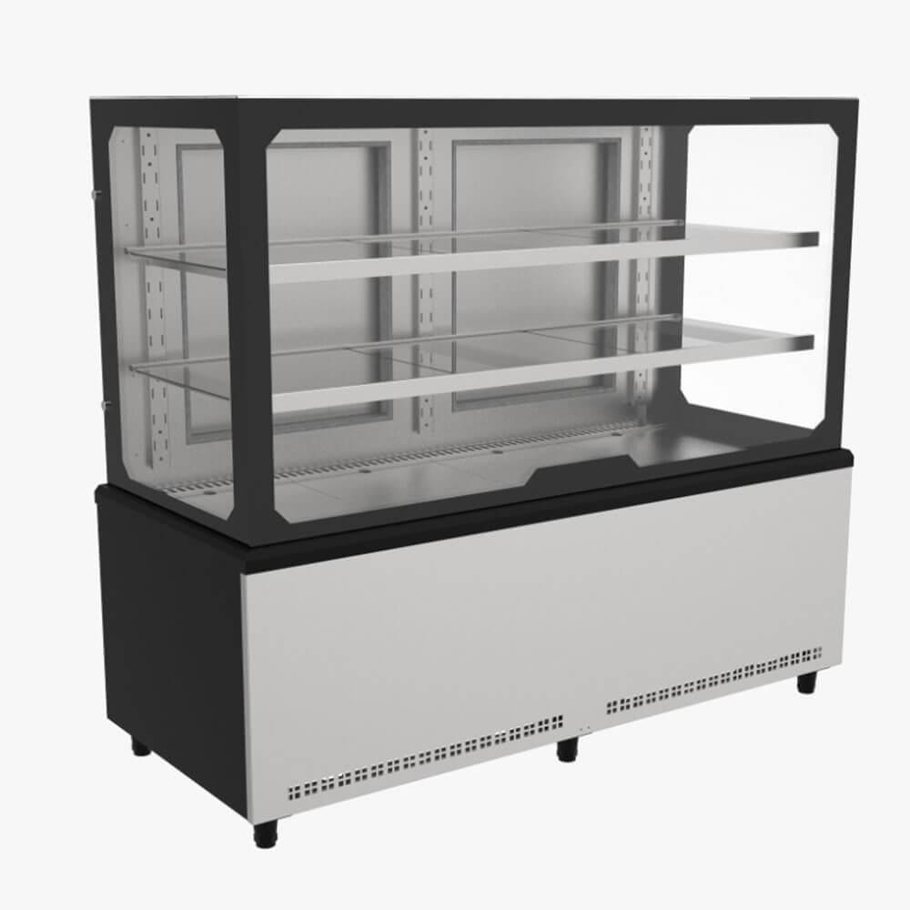BALCAO VITRINE 1500 PRIME AR FORÇADO LED FRIO VIDRO DUPLO LOW-E FECH FRON PRETO - VENANCIO