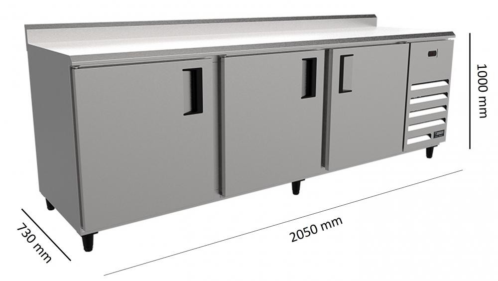 BALCAO SERVICO REFRIGERADO 2000 PRIME EXT/INT INOX LISO ESP - VENANCIO