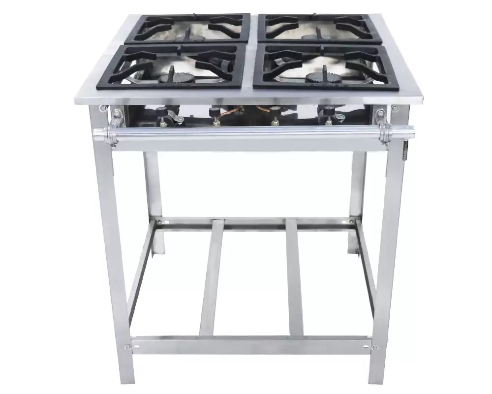FOGÃO A GÁS VULCÃO ALTA PRESSÃO INOX 4 QUEIMADORES ESP FORNO - VENANCIO
