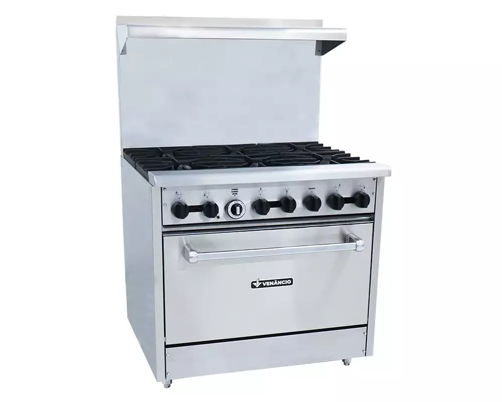 FOGÃO A GÁS AMERICANO COM FORNO 6 QUEIMADORES - VENANCIO