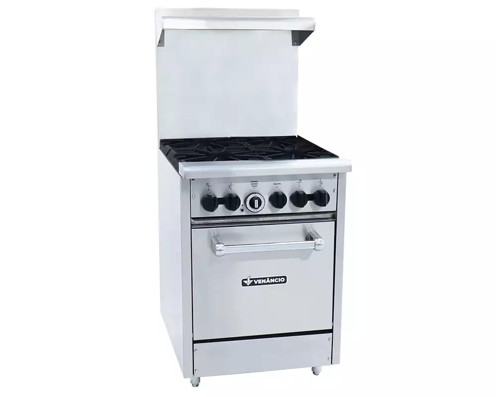 FOGÃO A GÁS AMERICANO COM FORNO E CHAPA 4 QUEIMADORES - VENANCIO
