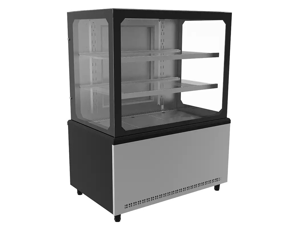 BALCAO VITRINE 1000 PRIME AQUECIDA LED FRIO VIDRO TEMPERADO FECH FRON PRETO - VENANCIO