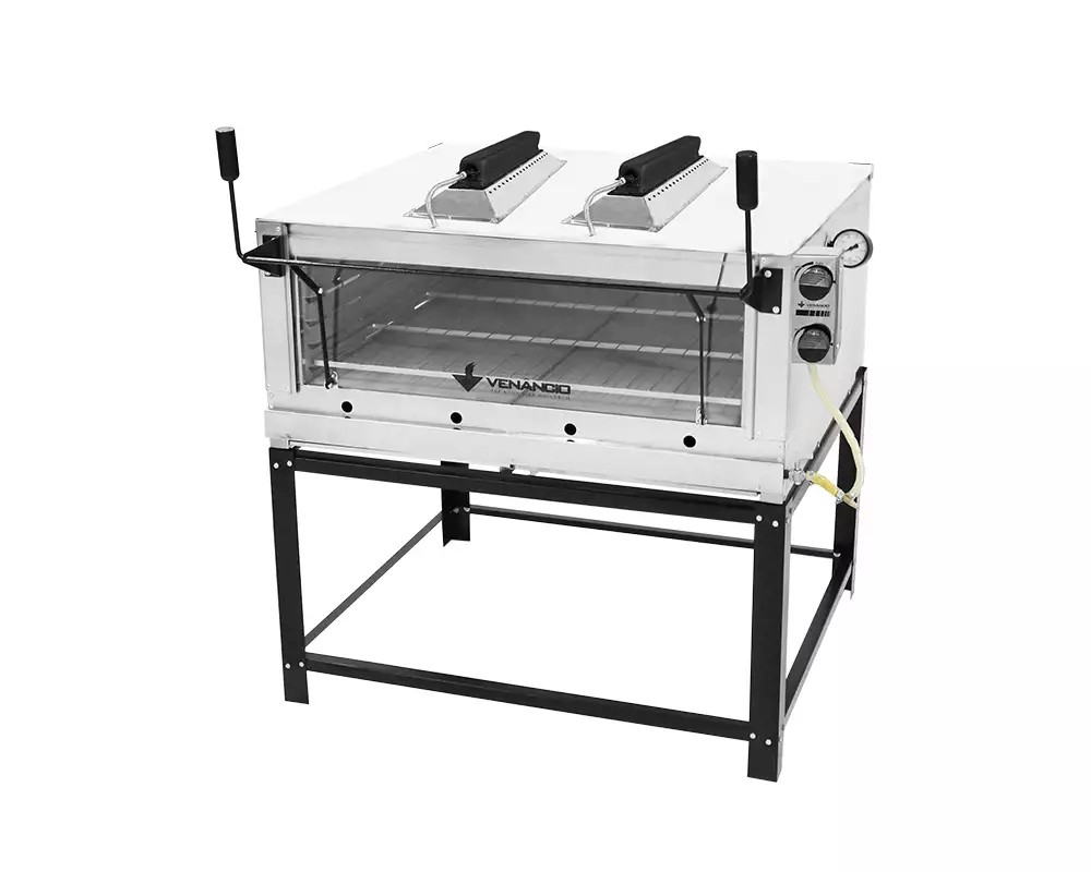FORNO A GÁS LASTRO ROMA 110 INFRAVERMELHO INT GALV/EXT INOX - VENANCIO