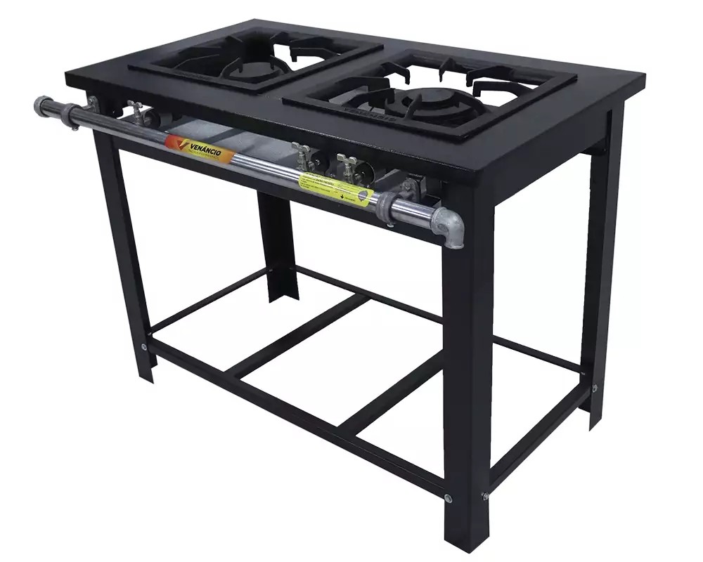 FOGÃO A GÁS MAXI 2 QUEIMADORES MISTOS 1QS/1QD COM PÉ ESP FORNO - VENANCIO
