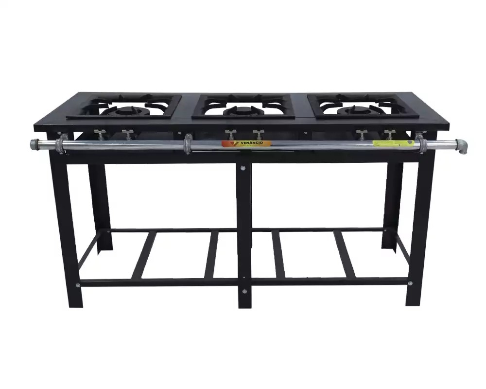 FOGÃO A GÁS MAXI 3 QUEIMADORES MISTOS 1QS/2QD ESP FORNO - VENANCIO