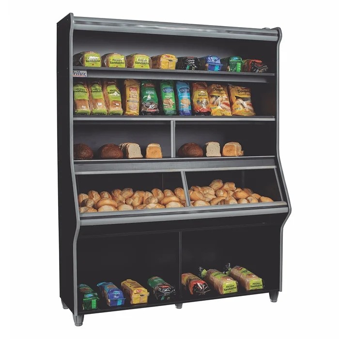 Vitrine Paes 1,60m Preta Passa Pao Fenix VF 007 V Frilux